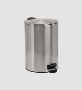 Home Deco and More Stainless Steel Matte Pedal Bin, Silver, 30-l, Packshot View
