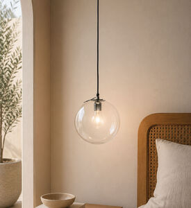 Home Deco and More Pendant Lamp Clear Glass Ball Three Pins, Packshot View