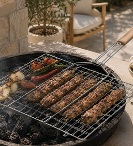 Home Deco and More Wooden Handle Steel Bbq Grill, Packshot View