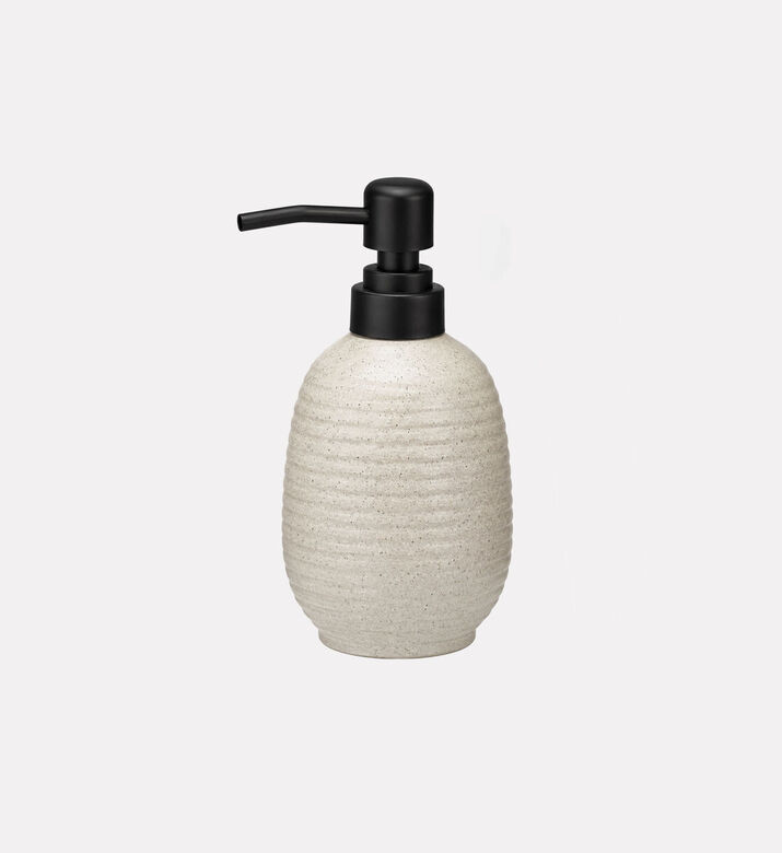 Home Deco and More Stoneware Soap Dispenser, Beige, Packshot View
