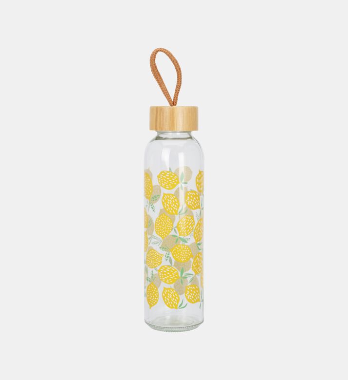 Glass Strawberry-print Bottle