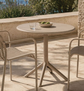 Home Deco and More Round Outdoor Table, Beige, Packshot View