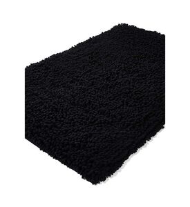 Home Deco and More Charlton Cotton Bathroom Mat, Black, 60x90-cm, Packshot View