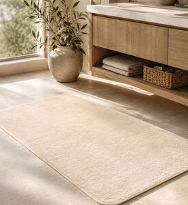 Bathroom Solutions Plush Top Non-slip Grip Bath Mat, White, Packshot View