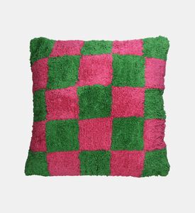Kersten Checkered Square-shape Cotton Cushion, Packshot View