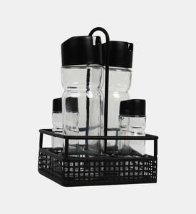 Home Deco and More Metal Matt Vinegar Oil Salt Pepper Set, Packshot View