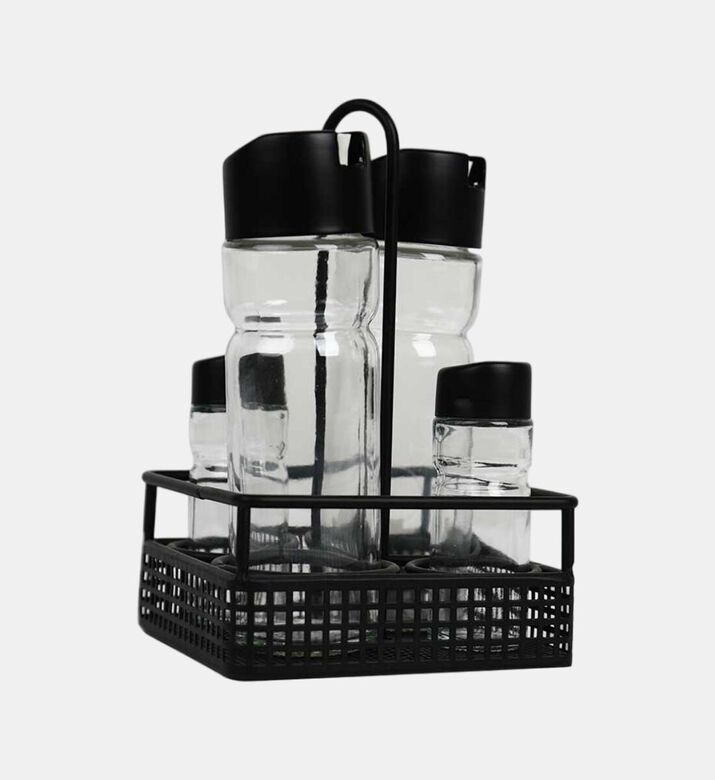 Home Deco and More Metal Matt Vinegar Oil Salt Pepper Set, Packshot View