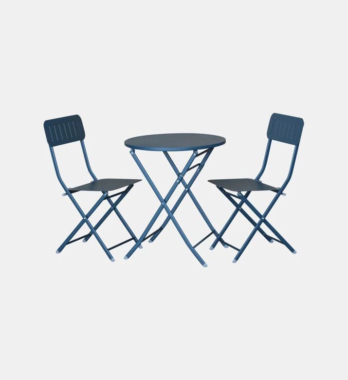 Home Deco and More Pipa Table Chairs Bistro Set, Navy, Packshot View