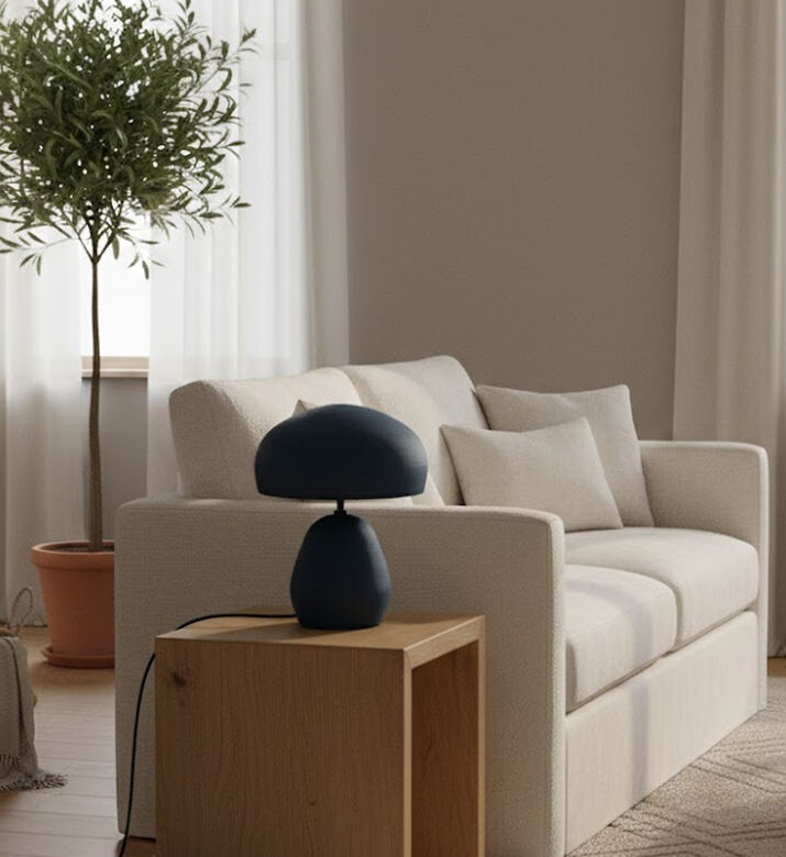 Home Deco and More Kumaar Iron Terracotta Table Lamp, Blue, Packshot View