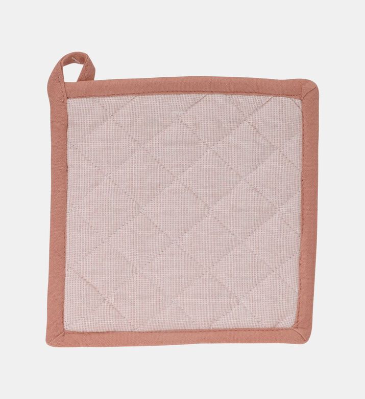 Home Deco and More Quilted Contrasted Border Pot Holder, Pink, Packshot View