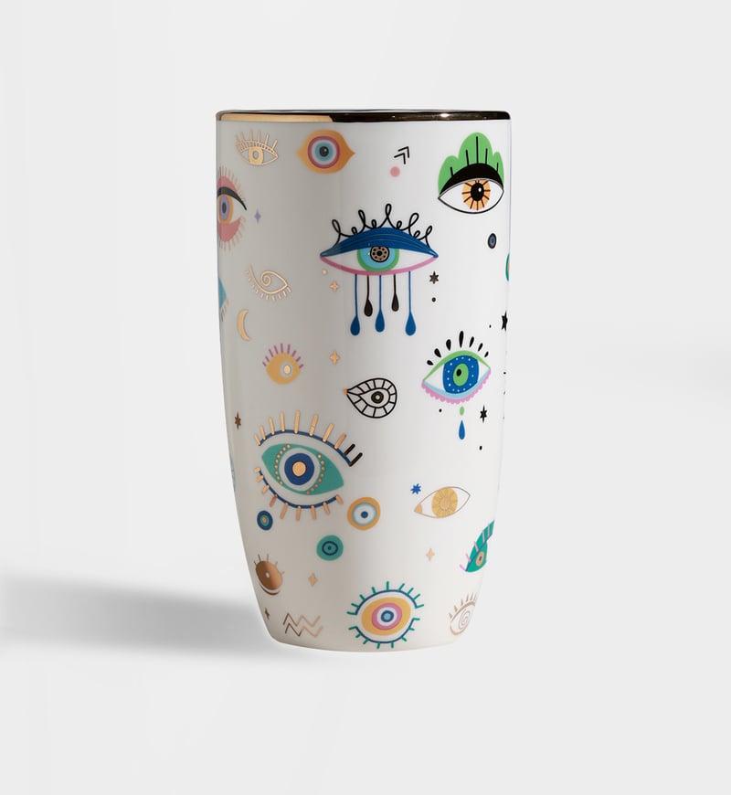 Multi Eye Design Ceramic Vase
