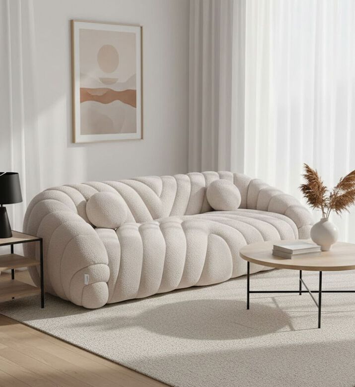 Home Deco and More Wave-patterned 3-seater Sofa, Model View