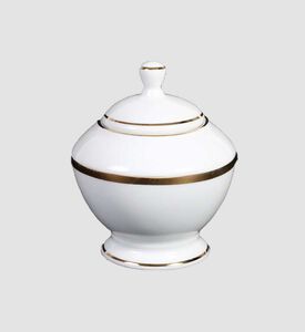 Gold-rimmed Porcelain Sugar Box