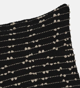 Home and Styling Cotton Embroidered Square Filled And Vaccumed Cushion, Black, 45x45-cm, Packshot View