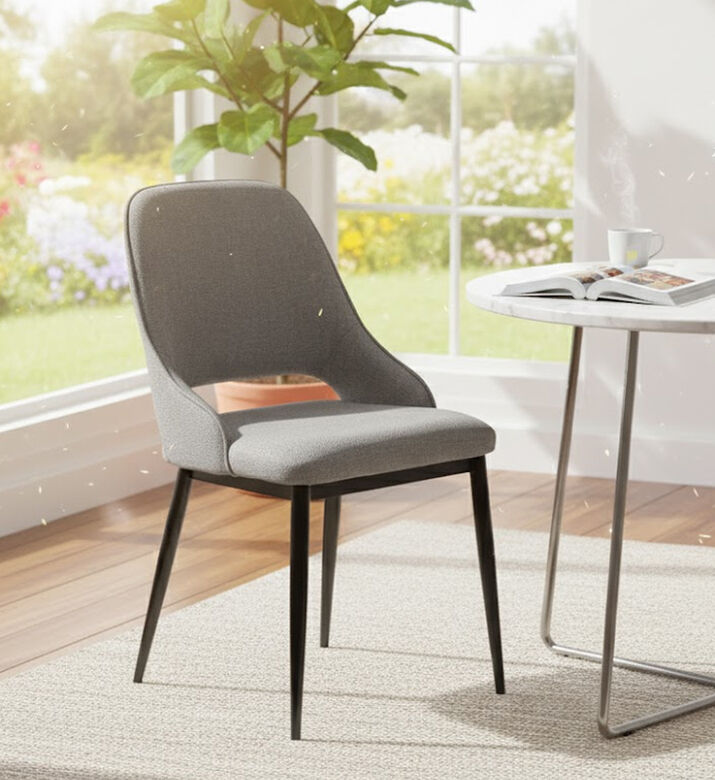 Home Deco and More Koni Iron Tube Dinning Chair, Anthracite, Packshot View