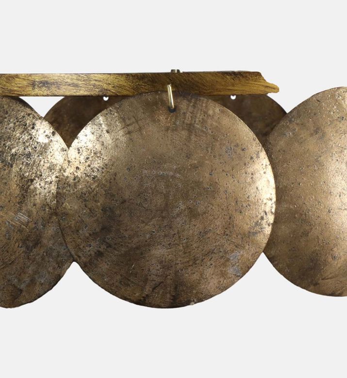 Bronze Three-tiered Overlapping Disc Pendants Vintage Chandelier