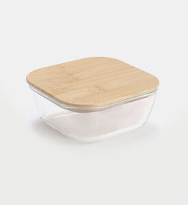 Glass Square Bamboo Lid Container