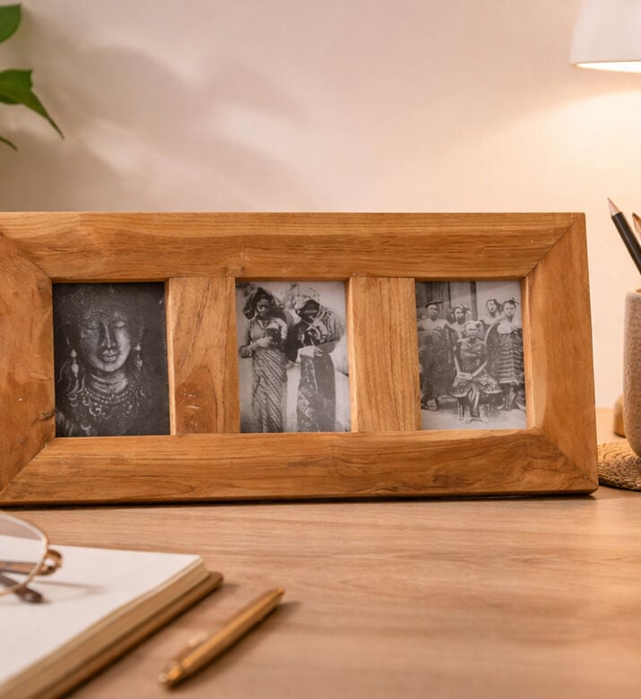 Home and Styling Wooden 3-sections Photo Frame, Packshot View