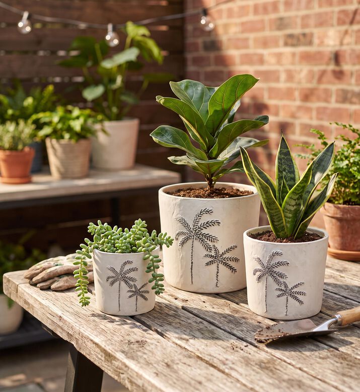 Home Deco and More Pottery 3-piece Pot Set, Packshot View