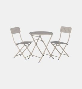 Home Deco and More Pipa Table Chairs Bistro Set, Off-white, Packshot View