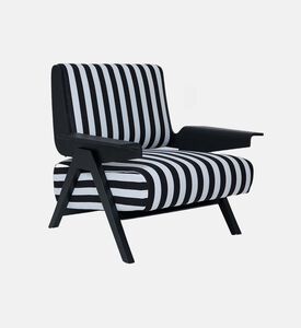 Sculpted Striped Angular Frame Armchair