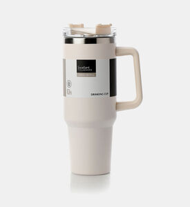 Home Deco and More Double-walled Vacuum Drinking Mug, White, Packshot View