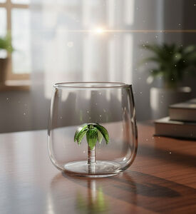 Home Deco and More Palm Tree Drinking Glass, Packshot View