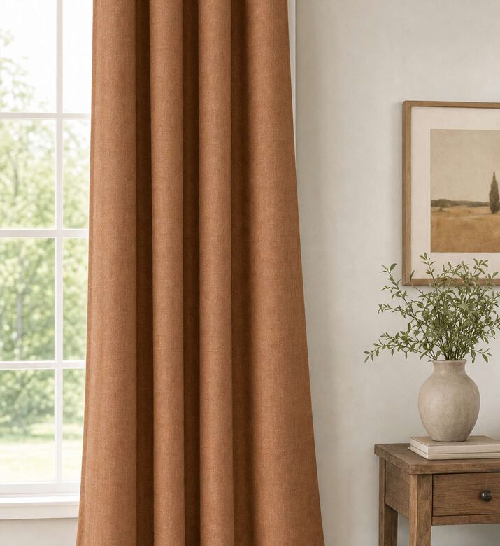 Home Deco and More Lund Plain Design Curtain, Model View