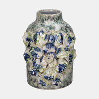 Flower Engraved Vase - 14 Cm