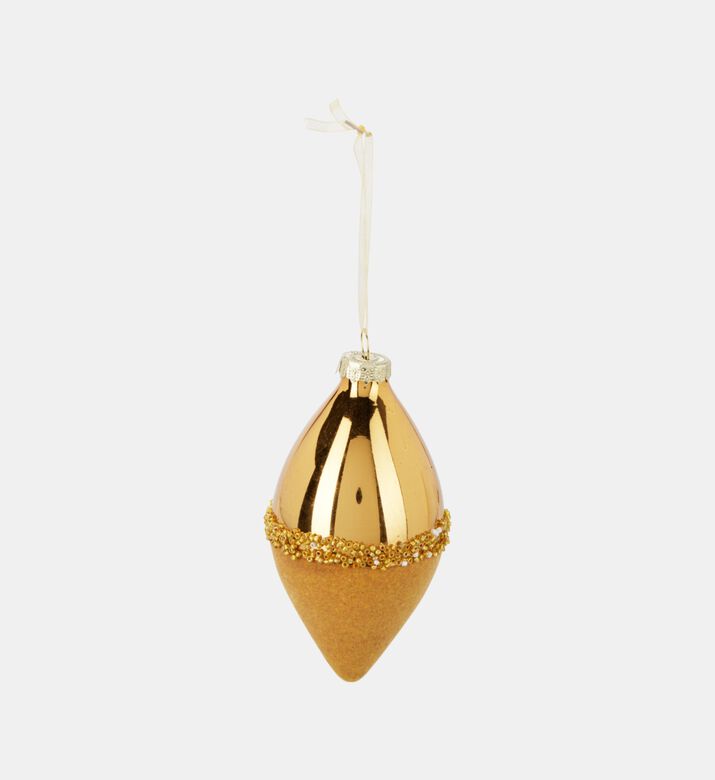 Home Deco and More Glass Handcrafted Ornament, Gold, Packshot View