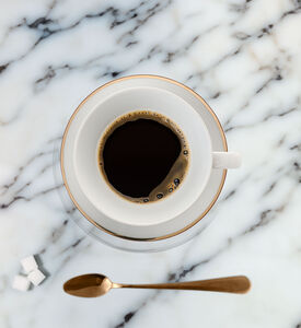 Leaf Gold Rim Tea Cup And Saucer