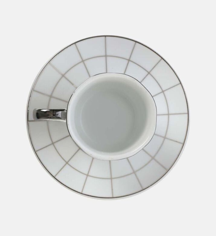 Home Deco and More Milan Coffee Cup 6-piece Set, Silver, Packshot View