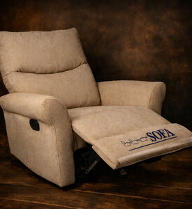 Home Deco and More Chad Swivel Recliner, Beige, Packshot View