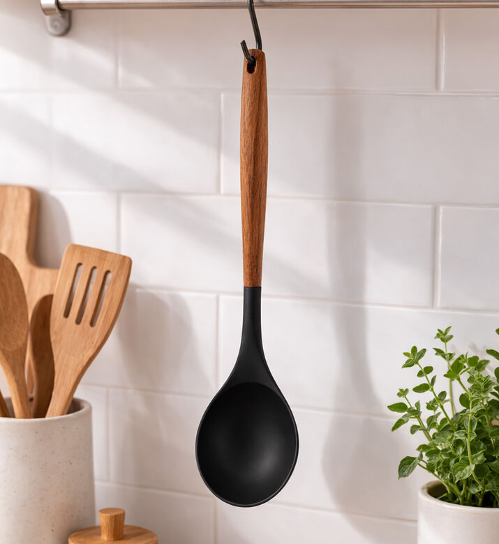 Excellent Houseware Pbt Acacia Handle Soup Ladle, Packshot View