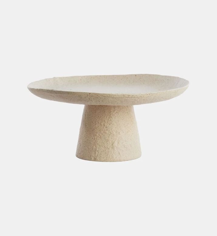 Light and Living Ota Matt-finish Dish-on-base, Brown, 24.5x12-cm, Packshot View