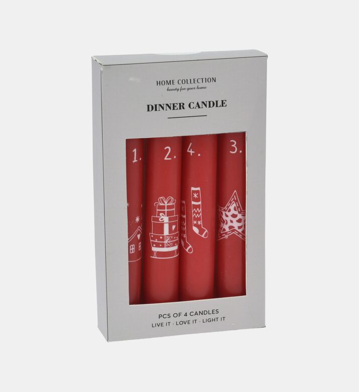 Home Deco and More Dinner Candle S4 Red, Packshot View
