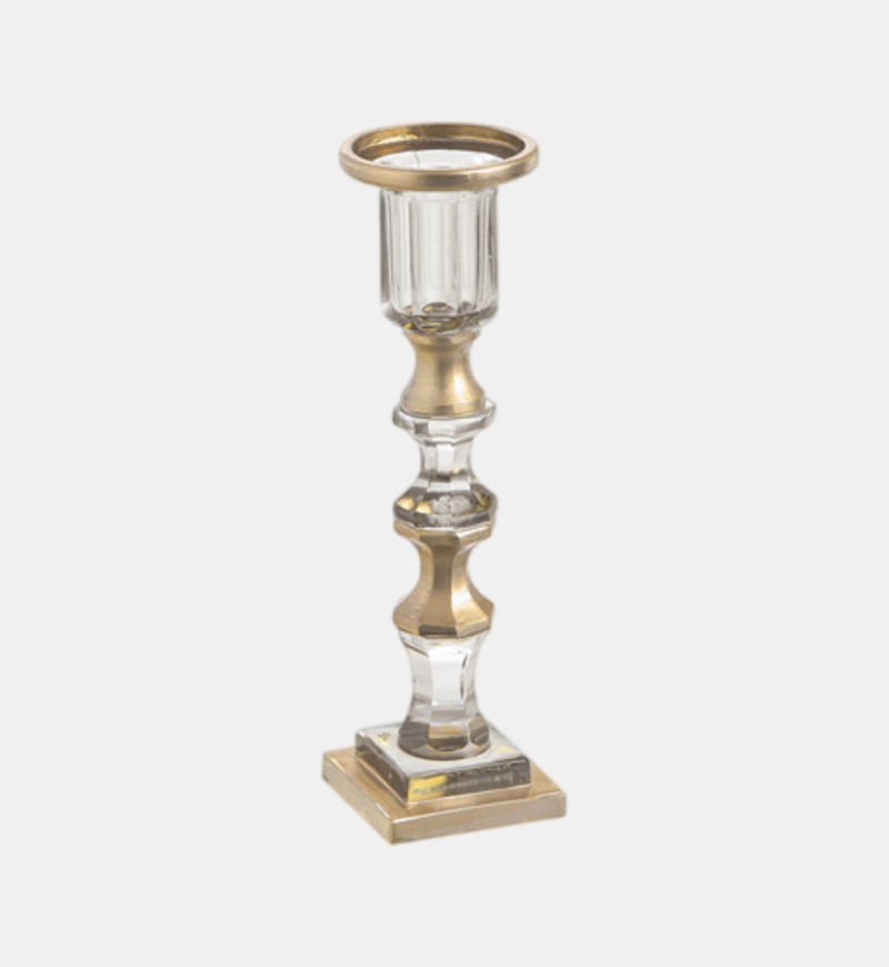 Glass Square Base Candle Holder