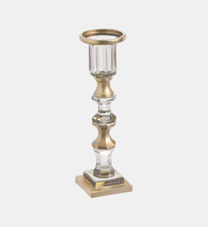 Glass Square Base Candle Holder
