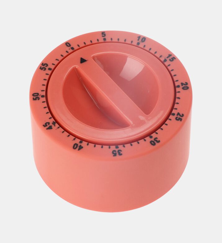 Excellent Houseware Rubber Coating Round Egg Timer, Coral, 7-cm, Packshot View