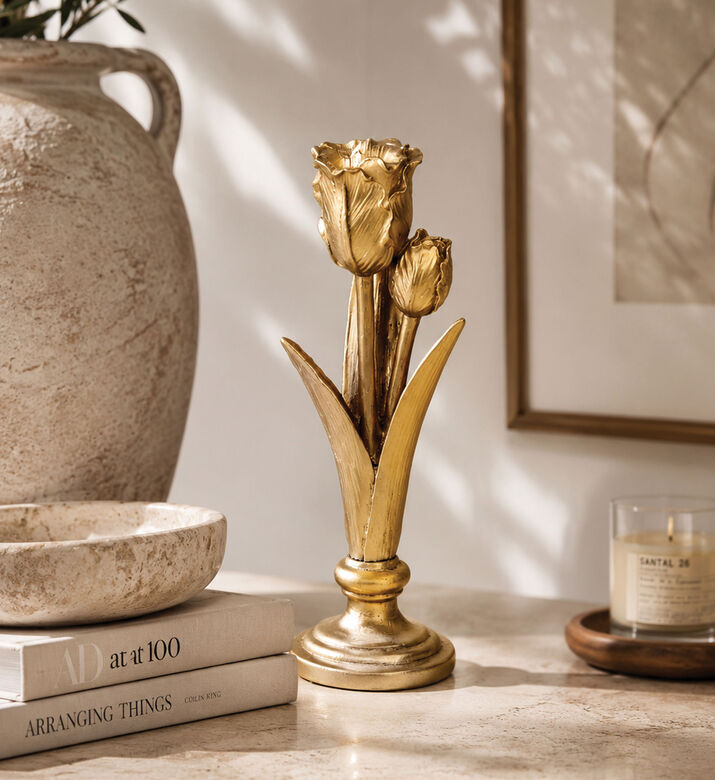 Kersten Tulip Polyresin Candle Stick - 11 X 9 X 27.5 Cm, Packshot View