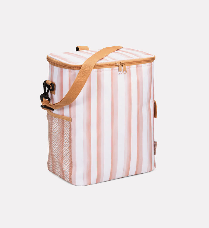 Home Deco and More Striped Cooler Lunch Bag, Pink, Packshot View