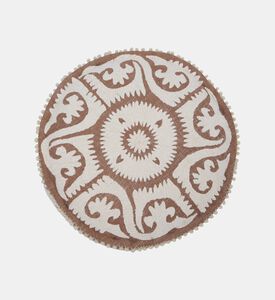 Hackney Handloom Pompom Embellished Pouf 60x20 Cm