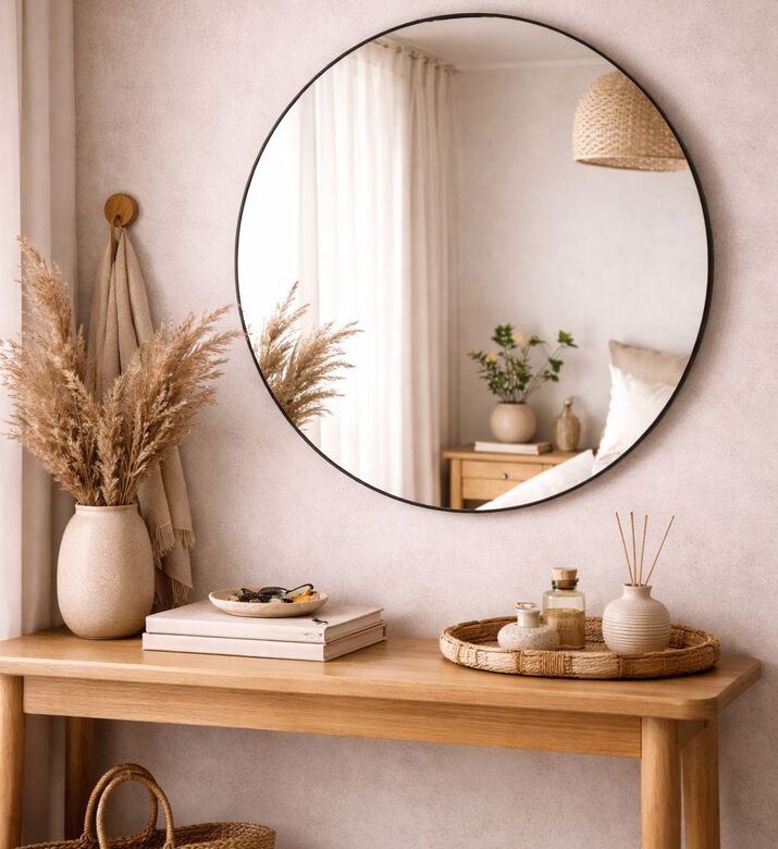 Home Deco and More Round-shaped Mirror, Packshot View