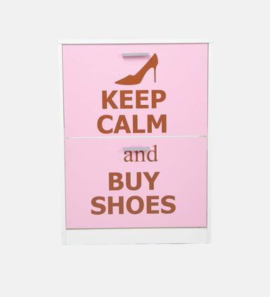 Keep Calm Two Doors Shoes Cabinet