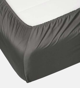 Home Deco and More Cotton Satin Bed Fitted Sheet, Dark-grey, 160x200-cm, Packshot View