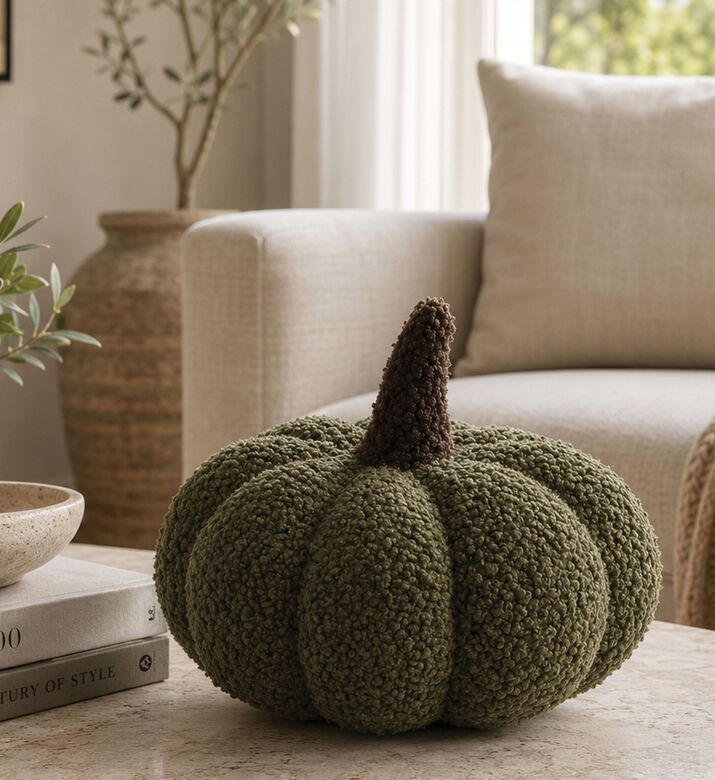 Home Deco and More Pumpkin-shape Plush, Grey, Packshot View