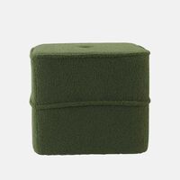 Kiki Teddy Fabric Square Pouf