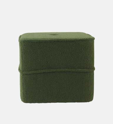 Kiki Teddy Fabric Square Pouf