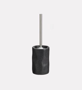 Home Deco and More Textured Stoneware Toilet Brush Holder, Black, Packshot View