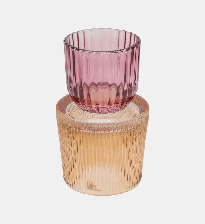 Glass Contrasted Bottom Tealight Holder